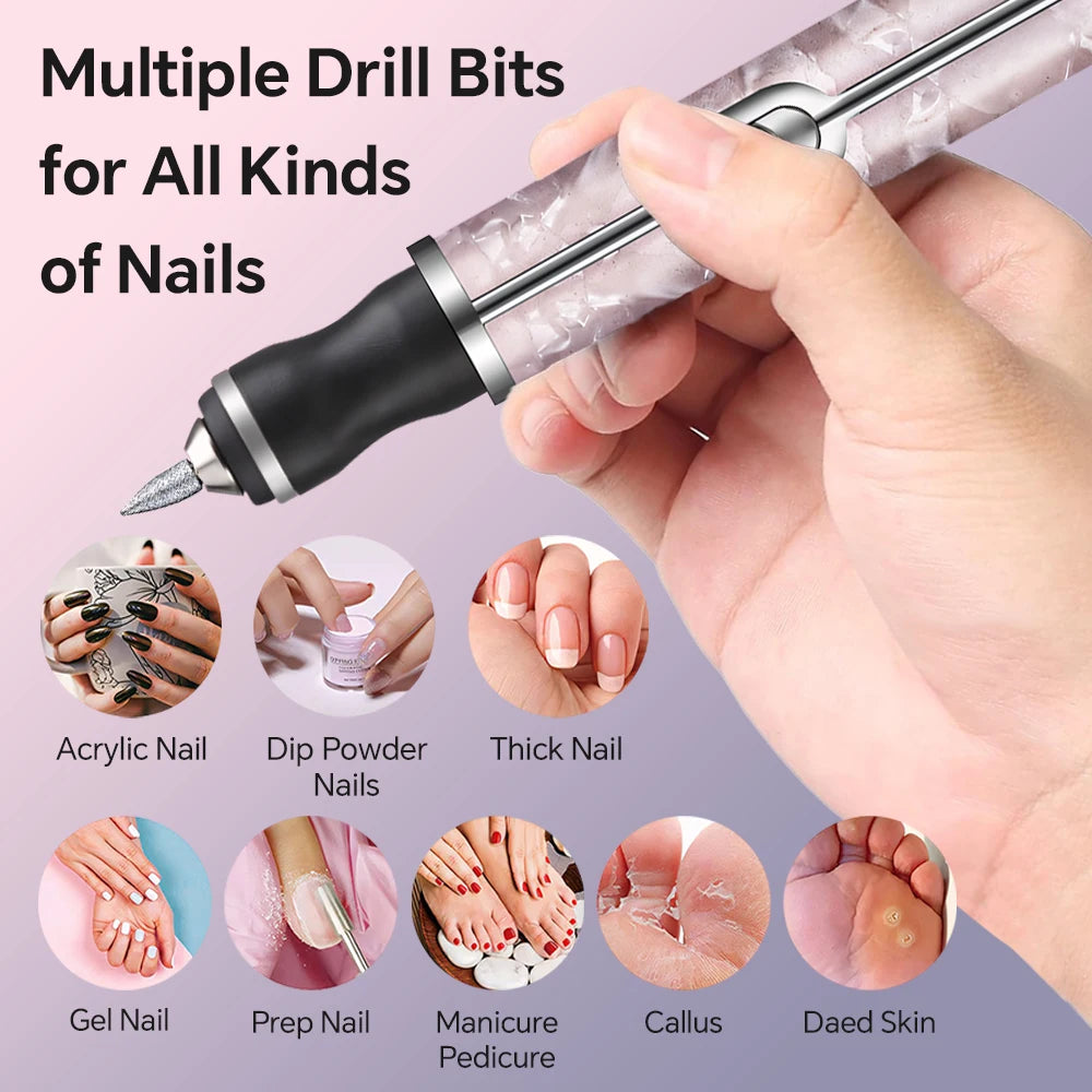 Rechargeable Electric Nail Drill Kit 4 Speed Manicure Pedicure Set