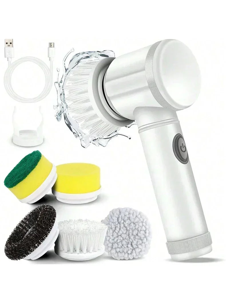 Cordless Electric Spin Scrubber 5 Brush Heads