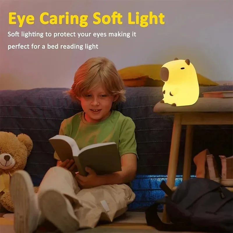 Cute Capybara Night Light Silicone Bedside Lamp