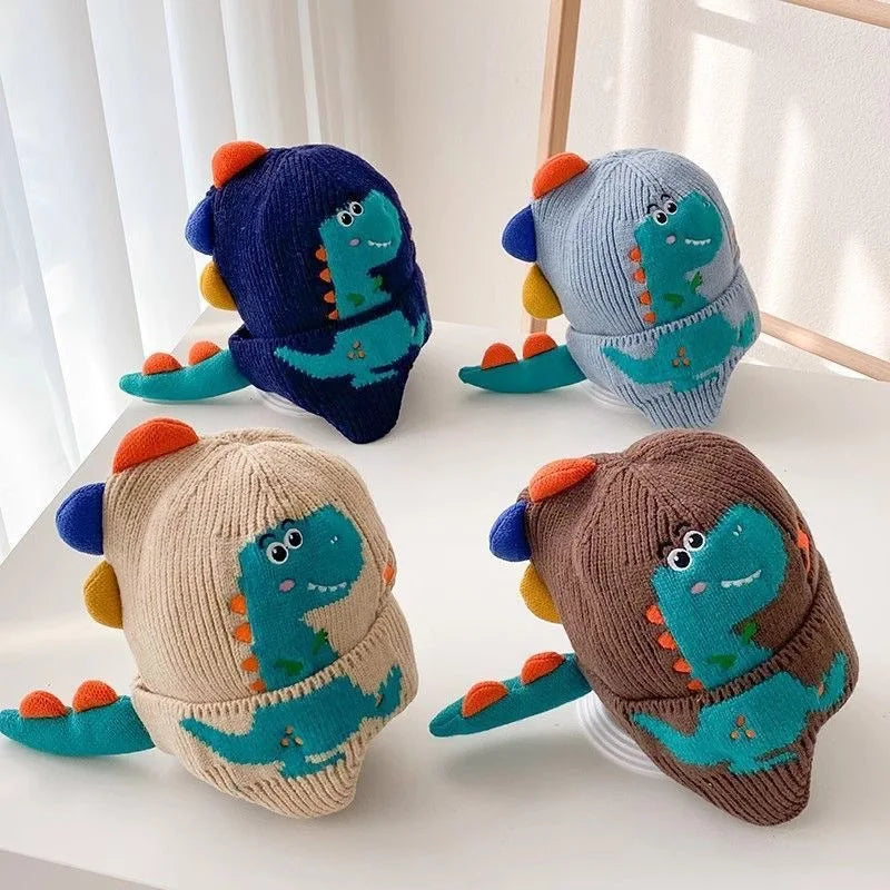 3D Dinosaur Kids Winter Hat Warm Ear Protection Beanie