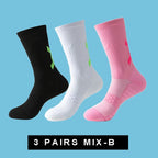 Men Cushioned Basketball Socks Long Breathable Badminton Sports Crew