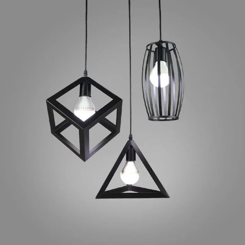 Retro Industrial Geometric Chandelier for Bar & Restaurant