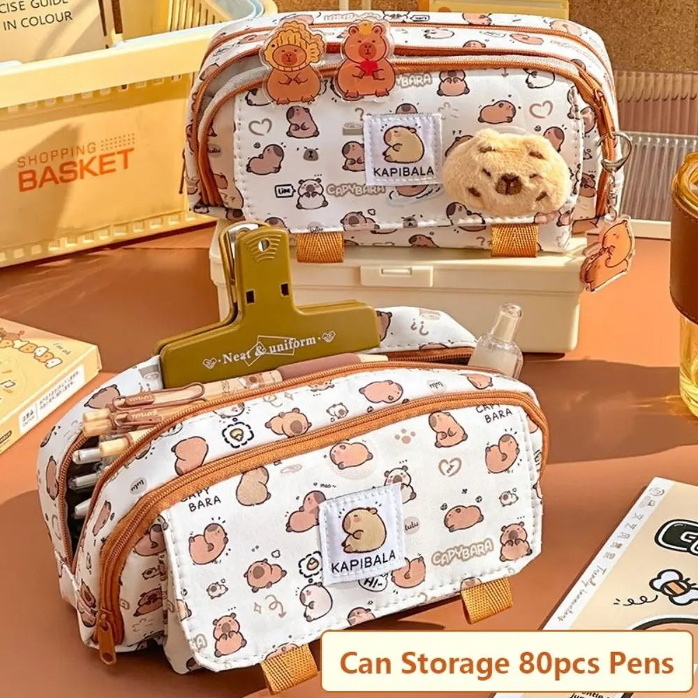 INS Capybara 4-Layer Large Pen Bag Pencil Case Main image