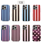 Luxury Y2K Colorful Stripe Case for iPhone 17 16 15 14 13 12 Pro Max
