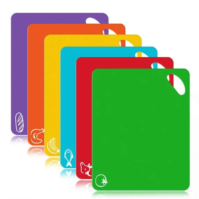6PCS Flexible Cutting Mats Non-Slip Chopping Boards