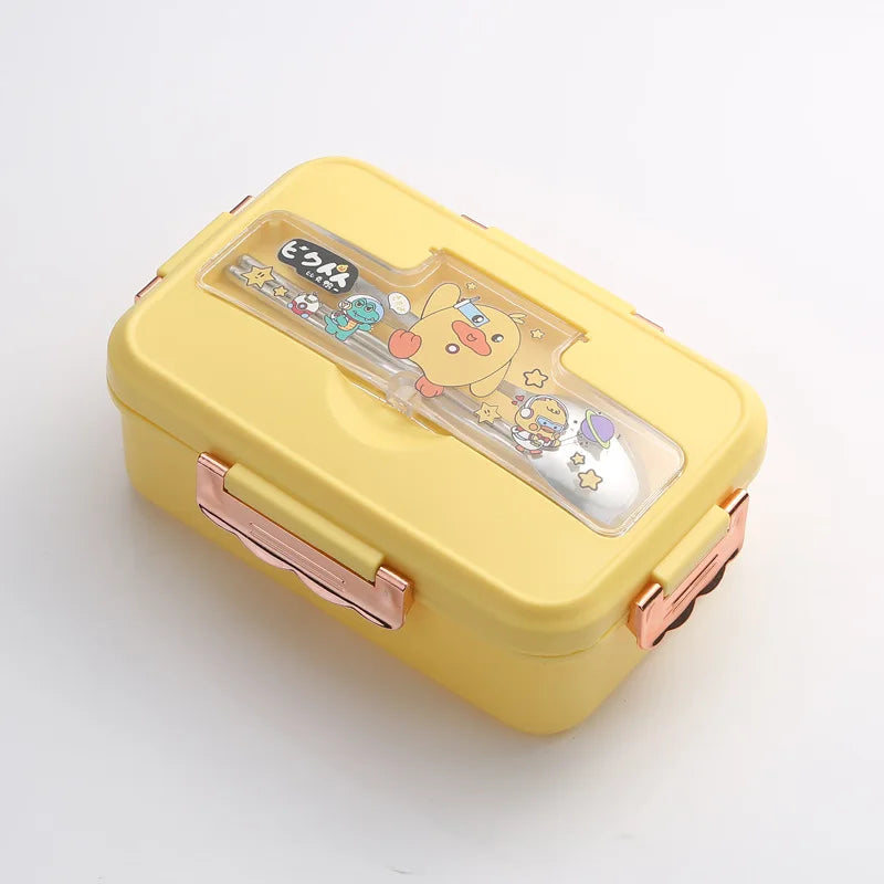 Cute Dinosaur Kids Lunch Box 3 Grid Bento Container for Students