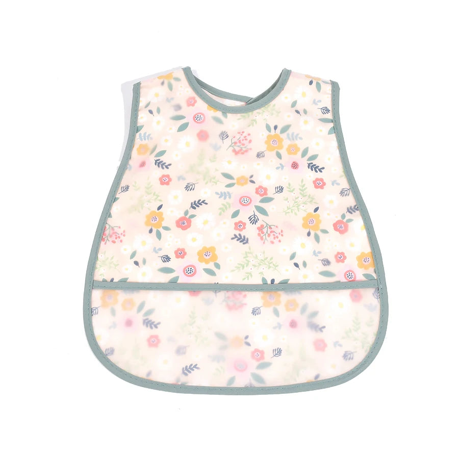 Cartoon EVA Waterproof Baby Bib with Pocket Feeding Apron