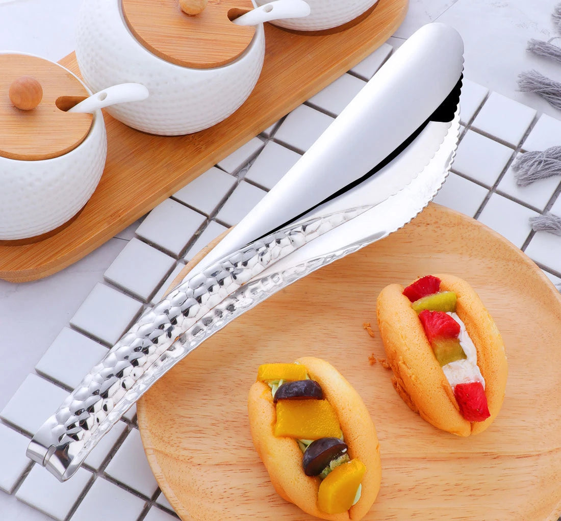 304 Stainless Steel Food Tongs UK Ice & BBQ Serving Clips