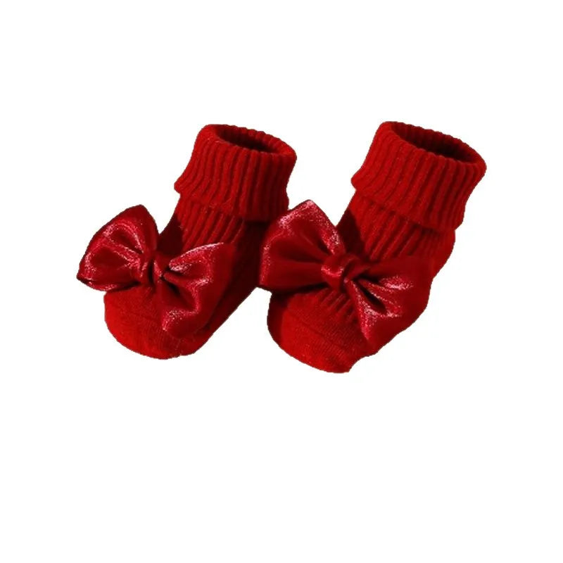 Baby Girl Bow Ankle Socks Soft Cotton Anti-Slip Toddler Socks