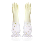 Velvet Rubber Cleaning Gloves Waterproof Winter Gloves