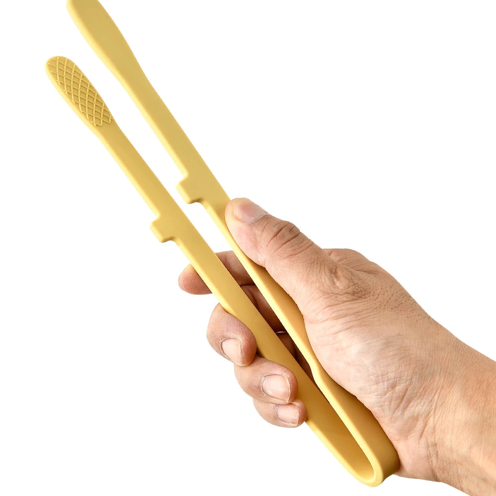 Silicone Grill Tongs Non-Stick – Heat Resistant BBQ Food Serving Clamp