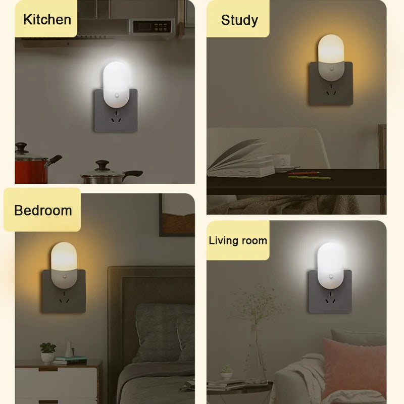 LED Mini Night Light Plug-In Bedside Sleep Lamp
