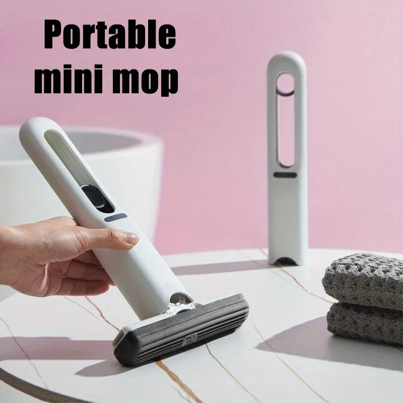 Mini Squeeze Mop Mini Mop Desk Kitchen Car Clean Tools Mops with Self-squeezing Folding Home Cleaning Floor Washing Mops Main image