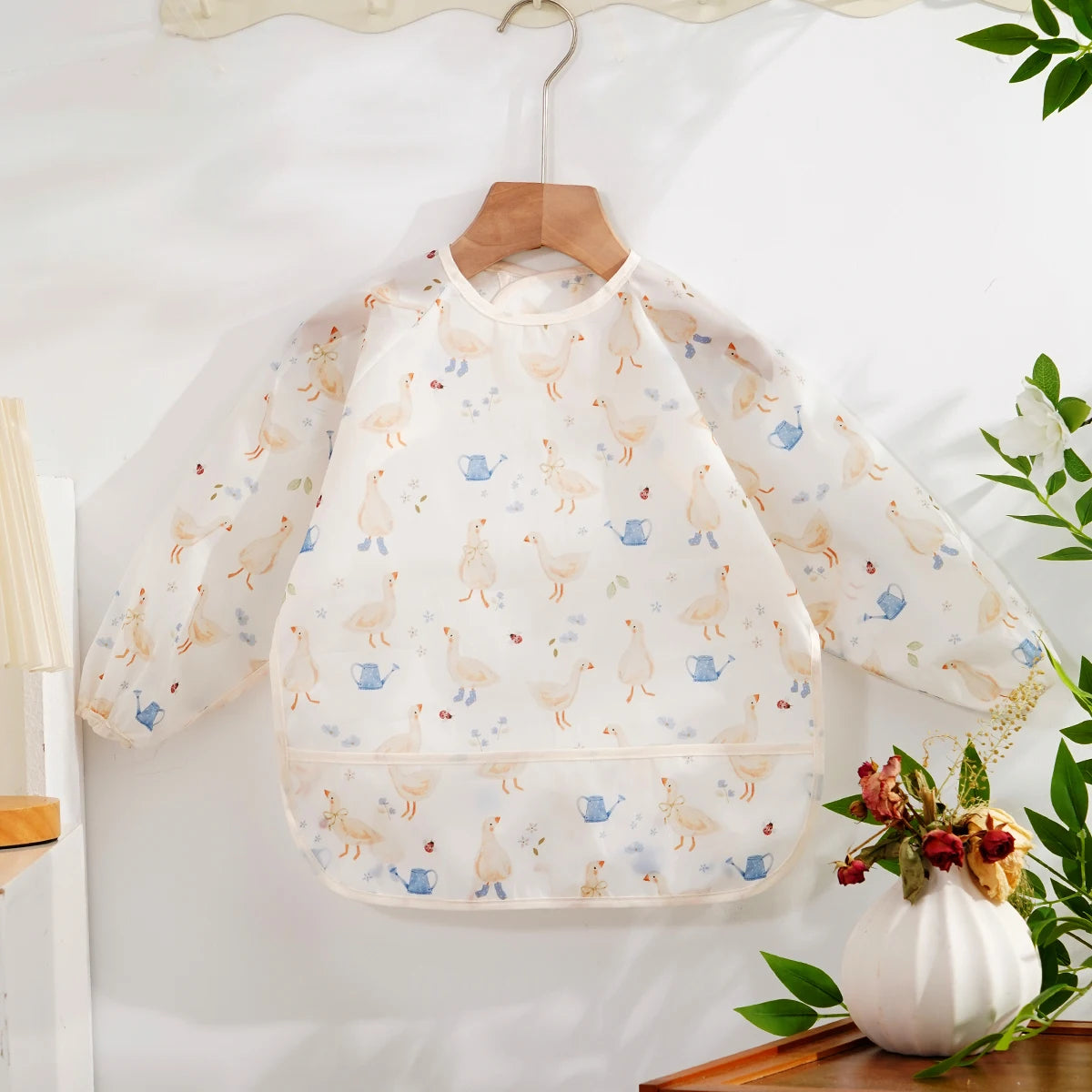Waterproof Baby Bib Long Sleeve Apron for Feeding & Drawing