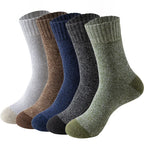 5 Pairs Merino Wool Thermal Socks Men Thick Warm Hiking Winter