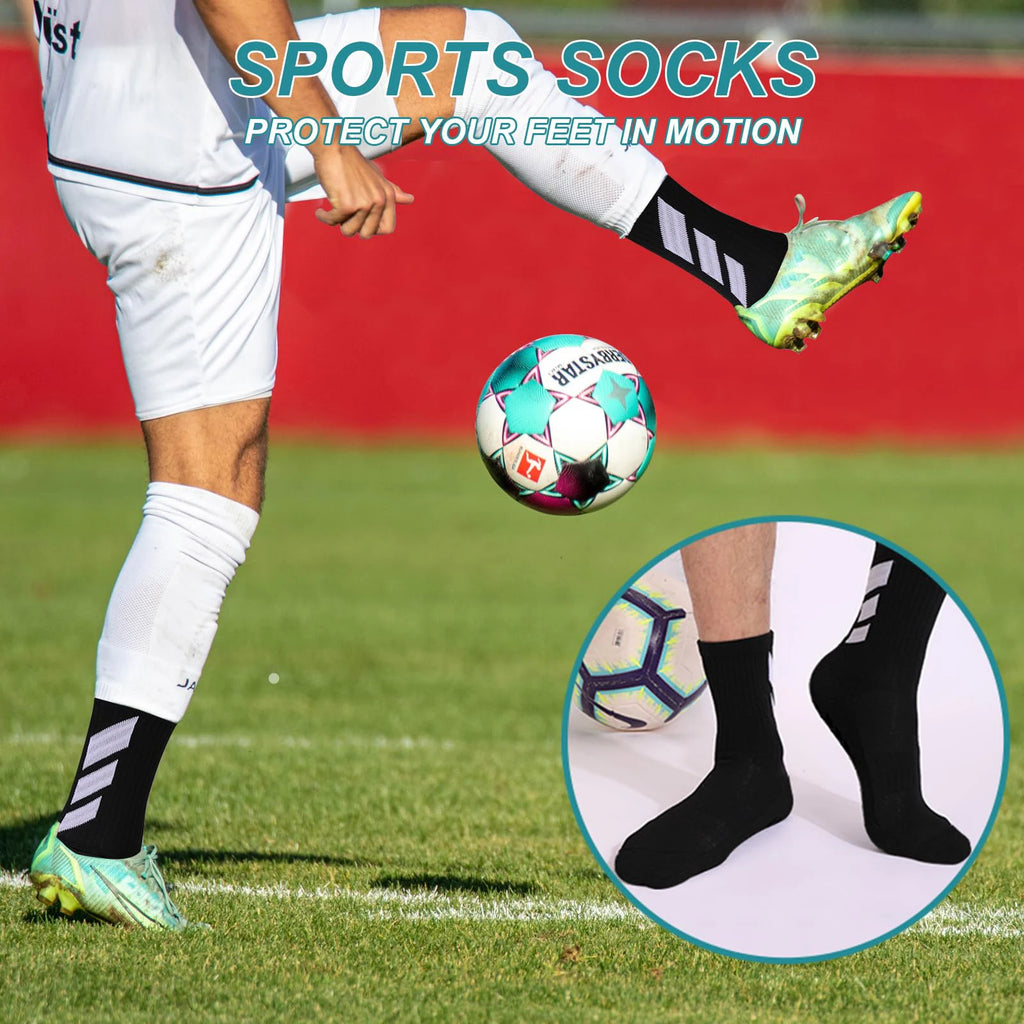 Men Anti Slip Football Socks Sports Grip Training Yoga Socks