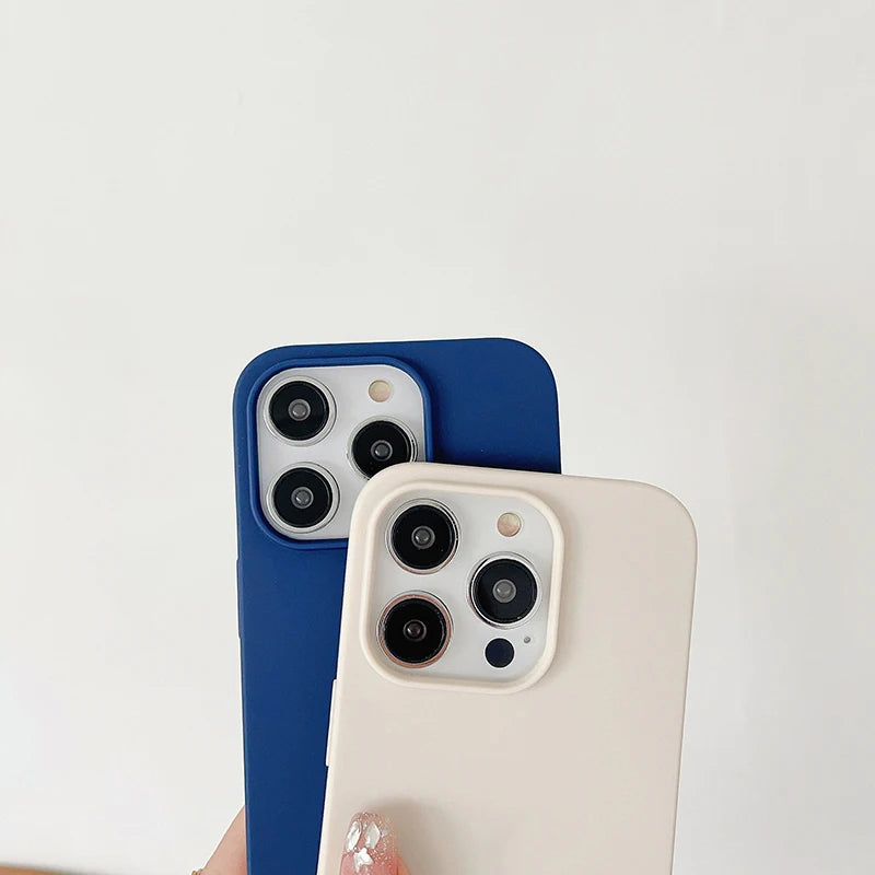 Candy Color Silicone Case for iPhone 11 12 13 14 15 16 Pro Max
