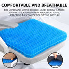 Cooling Gel Seat Cushion Honeycomb Pressure Relief Coccyx Pain Support