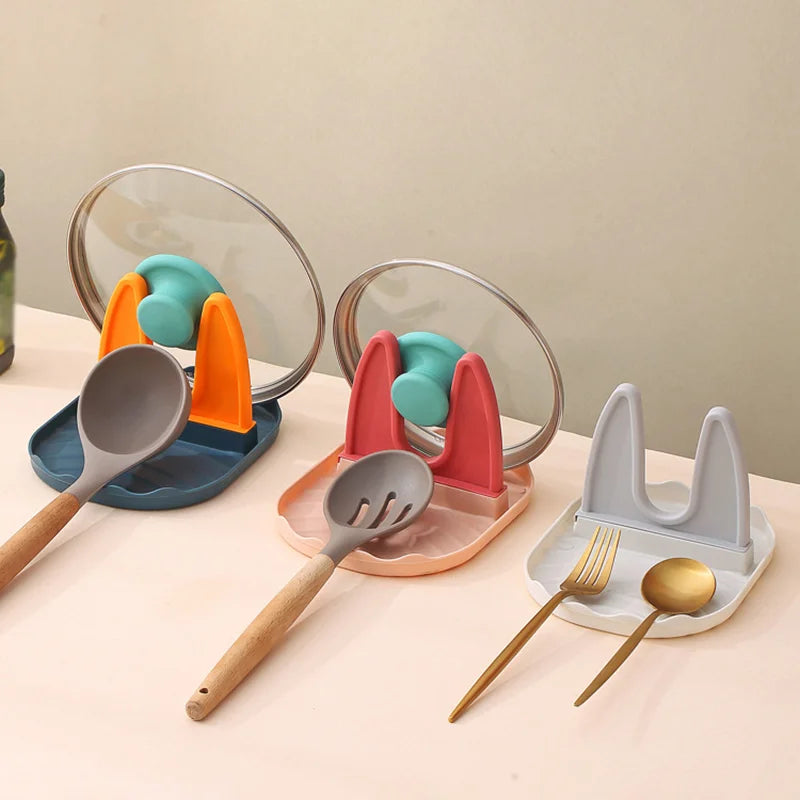 Pan Lid Holder & Spoon Rest Kitchen Organizer