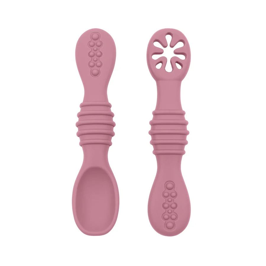 Baby Spoon Fork Set Soft Silicone Training Cutlery for Kids