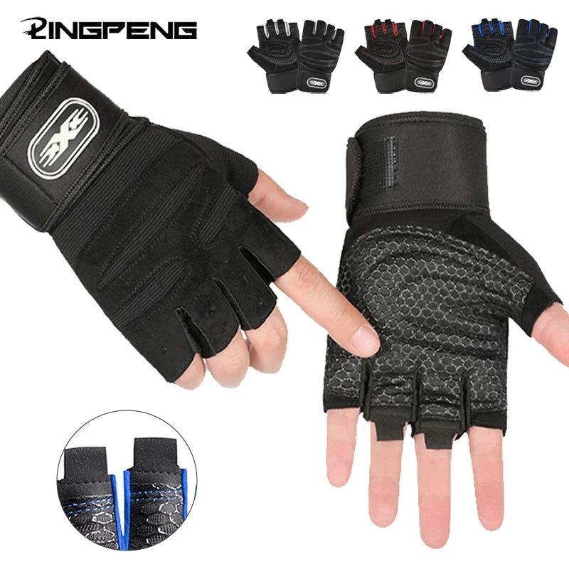 Workout Gloves Half Finger Wrist Wrap Gym Cycling Weight Training Main image