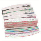 Professional Nail File Set 80-240 Grit Half Moon Nail Buffer