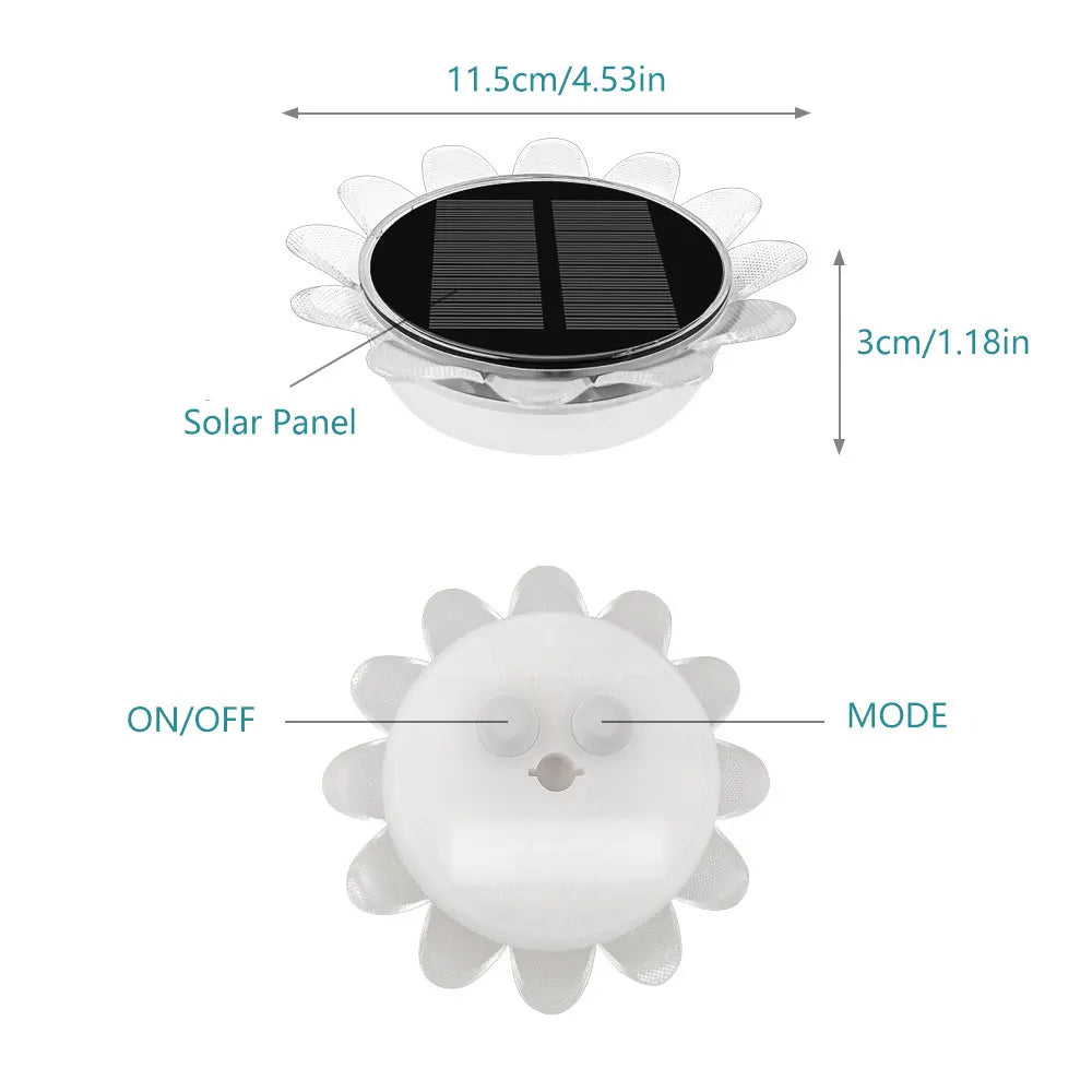 Solar Flower Pool Light Waterproof Color Changing LED