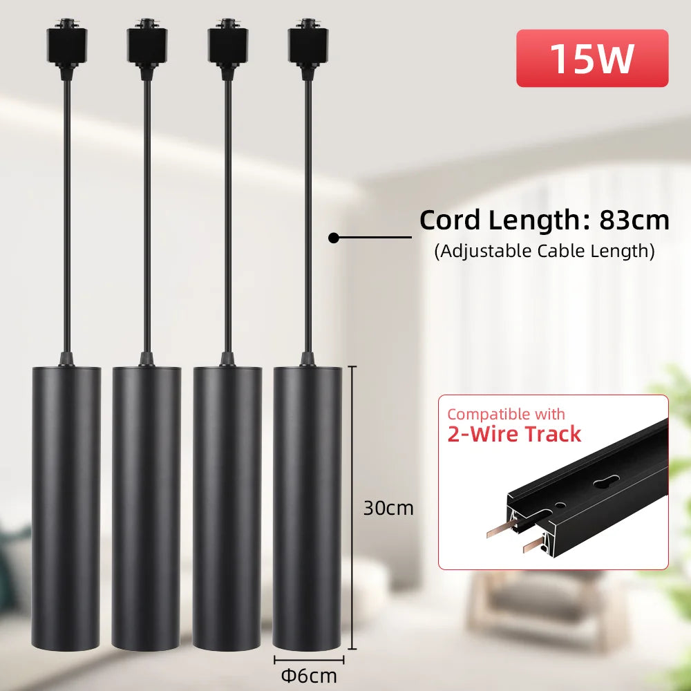 Modern LED Track Pendant Light for Kitchen & Living Room