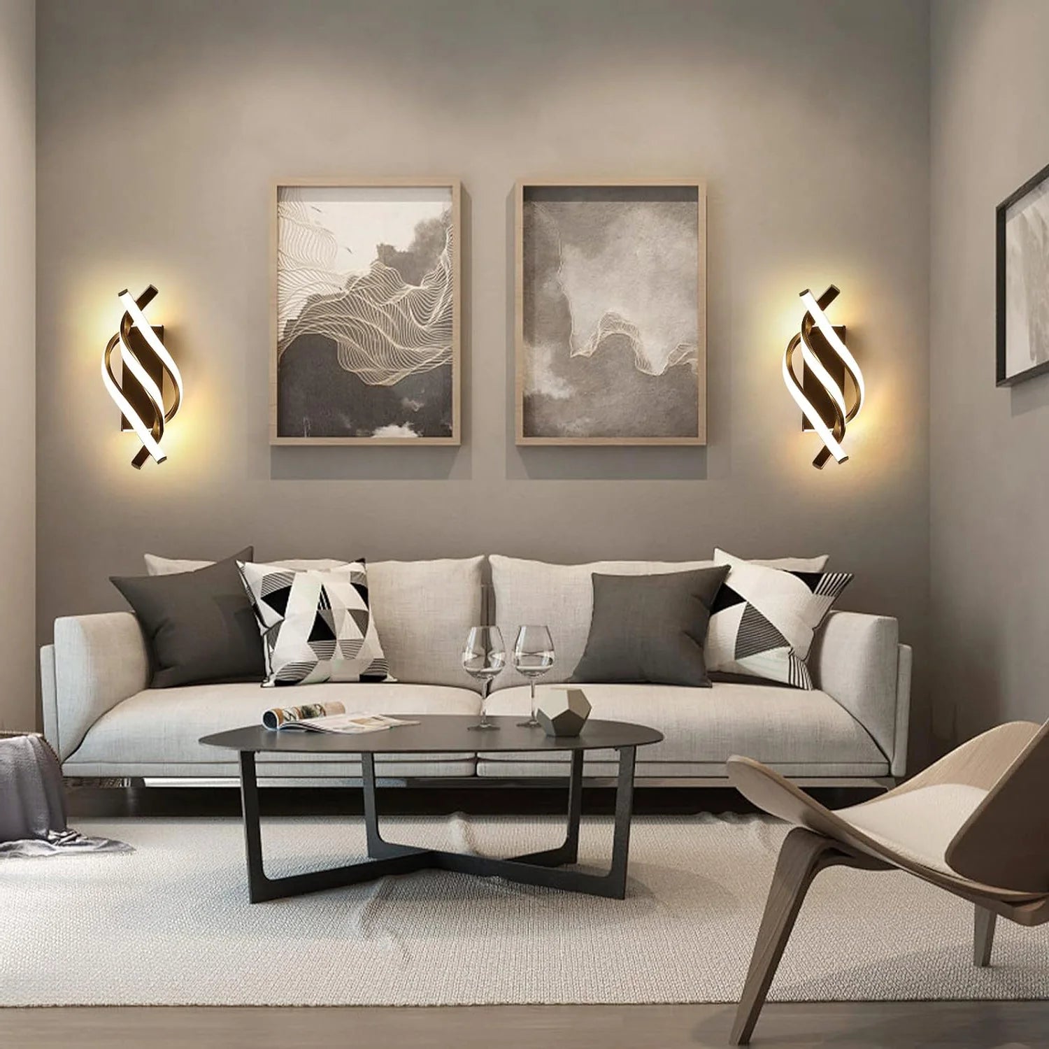 22W Minimalist LED Wall Light 2500LM Living Room Lamp