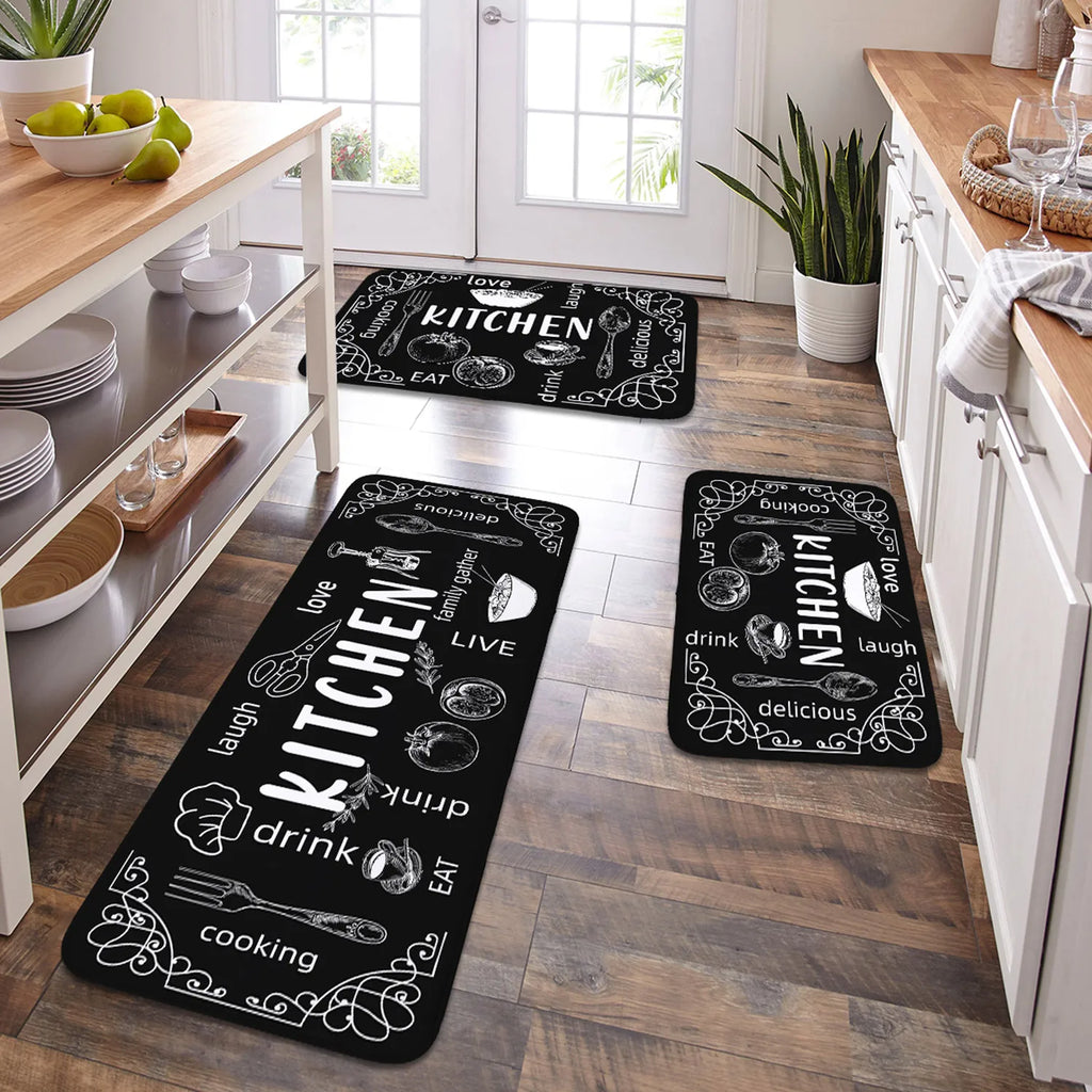 VIKAMA Kitchen Floor Mat UK Absorbent Non-Slip Waterproof Rug