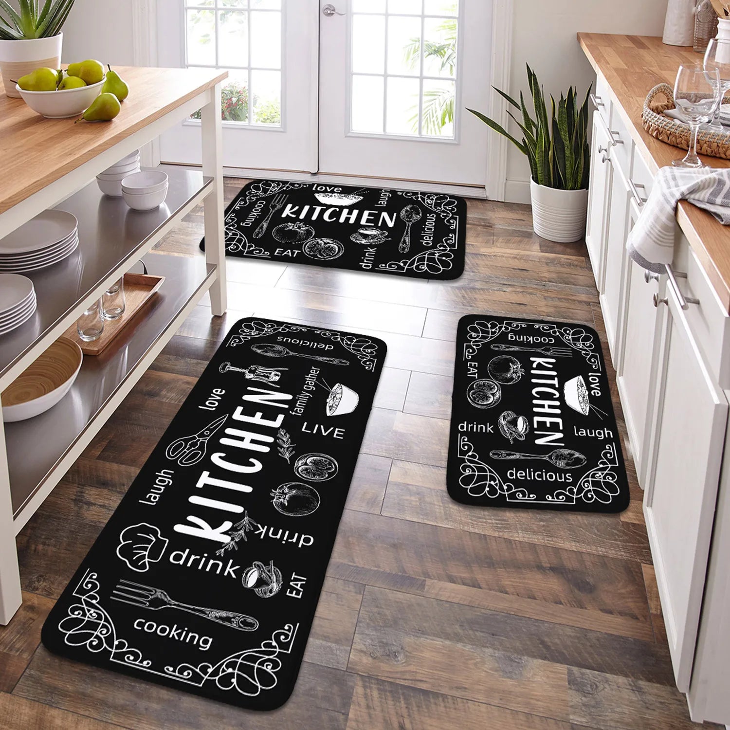 VIKAMA Kitchen Floor Mat UK Absorbent Non-Slip Waterproof Rug