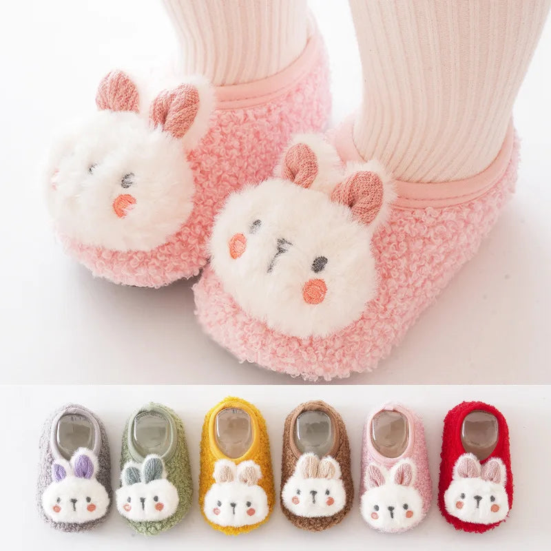 Cartoon Rabbit Baby Slippers Plush Warm Anti-Slip Toddler Shoes Main image