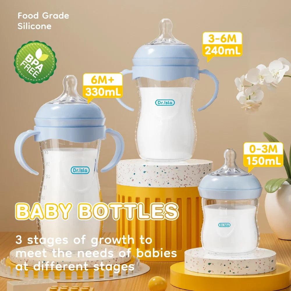 BPA-Free Baby Feeding Bottle with Handle 150-330ML