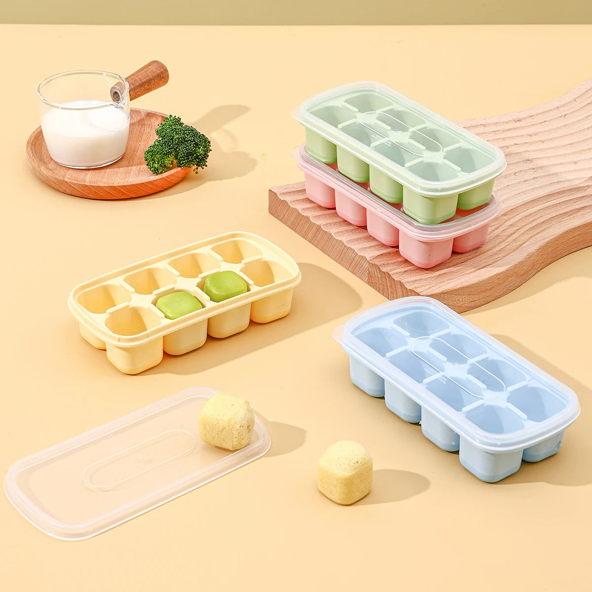 Mini Silicone Ice Cube Tray UK 8 Grid Ice Mold With Lid| Whisky Ice Maker Secondary image