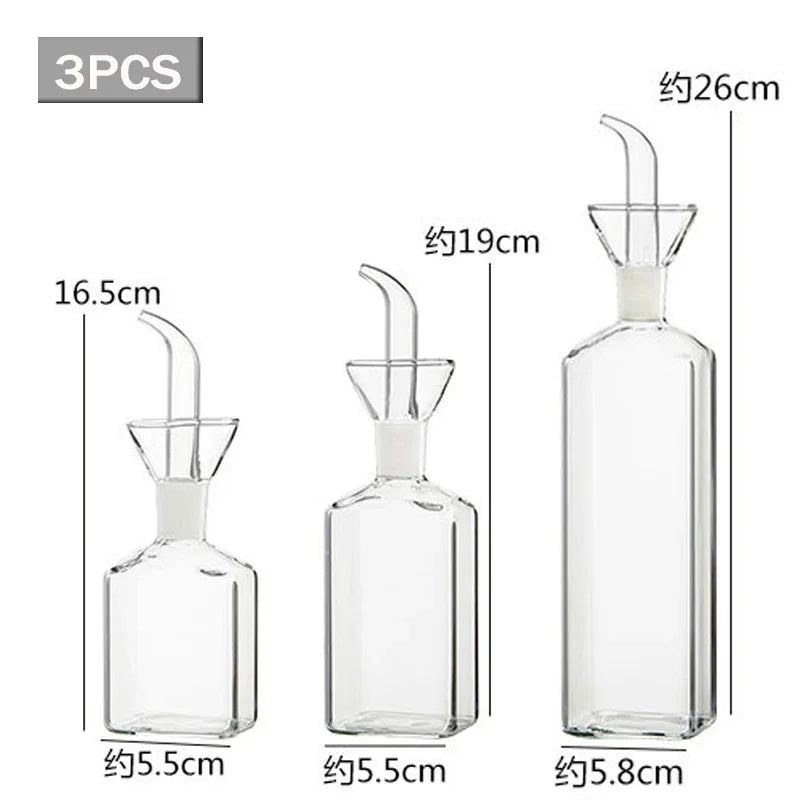 High Borosilicate Glass Oil Pot Leakproof Oil & Vinegar Dispenser Bottle