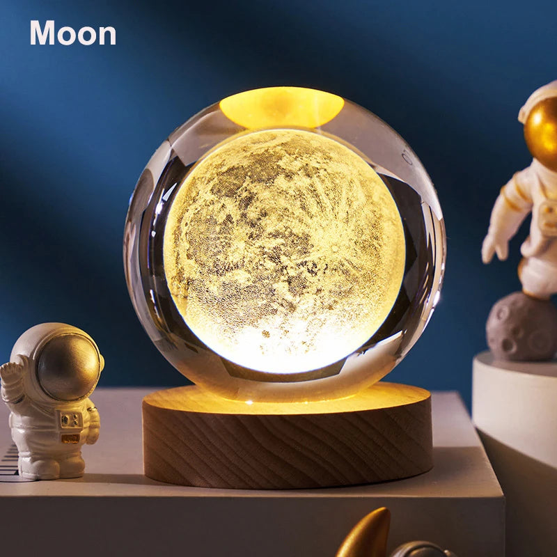 3D Solar System Crystal Ball LED Decoration Lamp