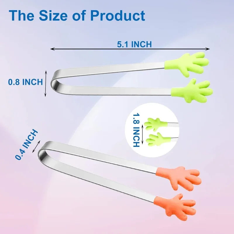 Mini Silicone Tongs UK Kids Food Serving Tongs Set