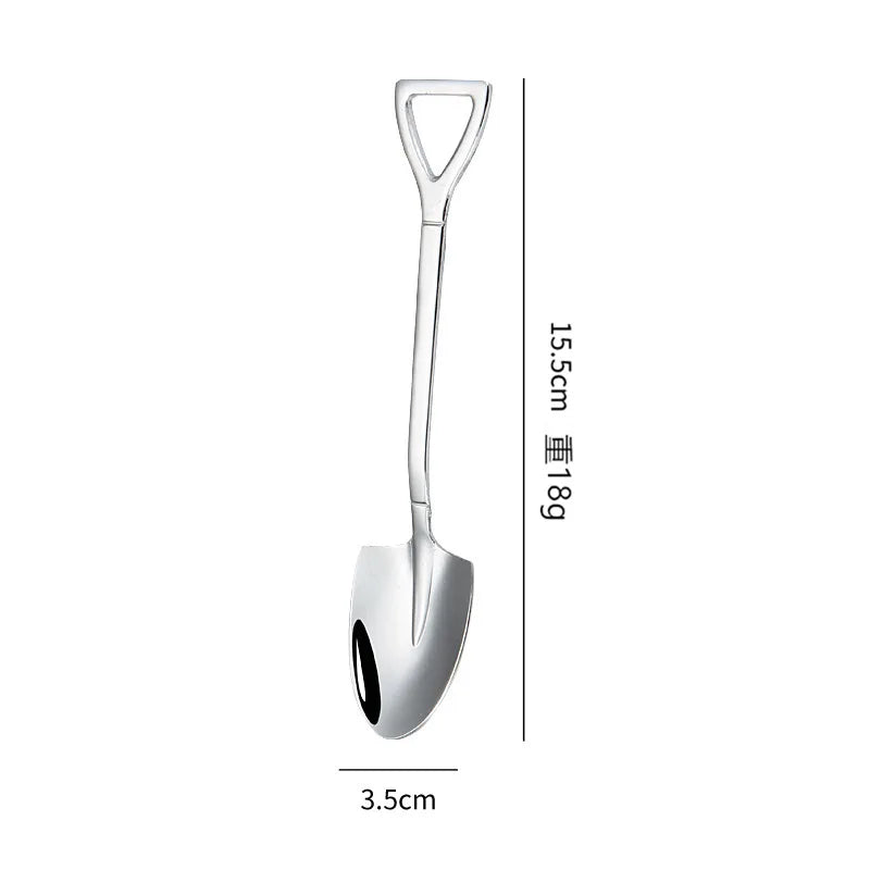 Stainless Steel Shovel Spoon – Retro Coffee, Ice Cream & Dessert Scoop
