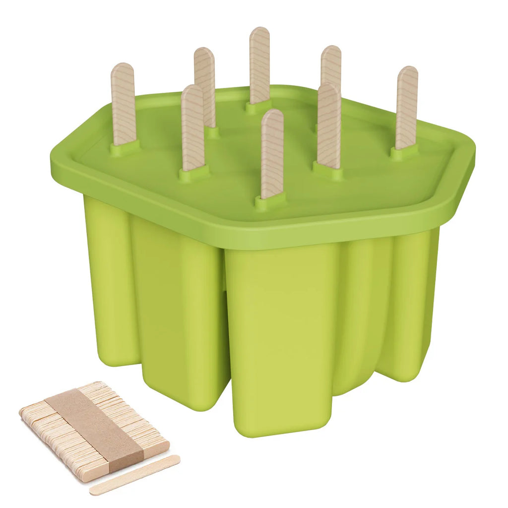 8 Holes Silicone Popsicle Mold – Reusable Ice Pop Maker Tray Easy Release