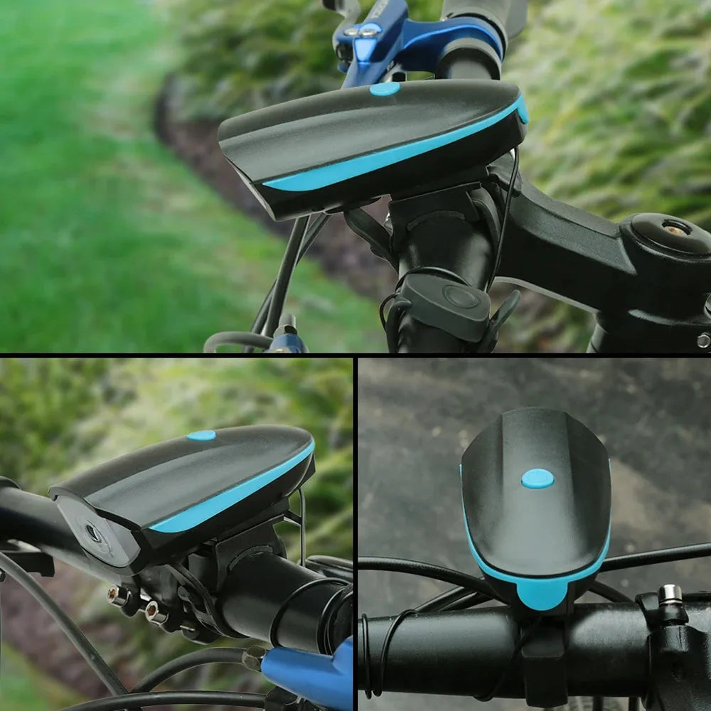 USB Rechargeable Bike Light with Horn Waterproof Headlight