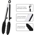 LMETJMA Silicone Kitchen Tongs Non-Stick BBQ, Steak & Pasta Serving Tool