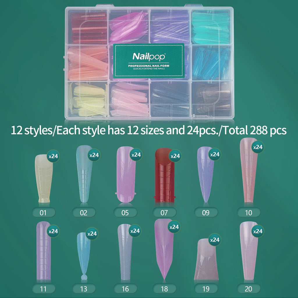 Nailpop Dual Forms Reusable Nail Extension Molds with Scale Design