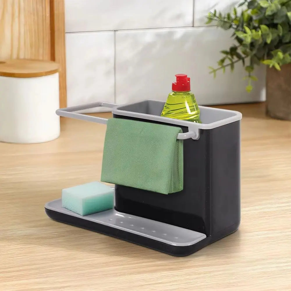 Kitchen Sponge Cloth Holder Sink Caddy Organizer with Drainage