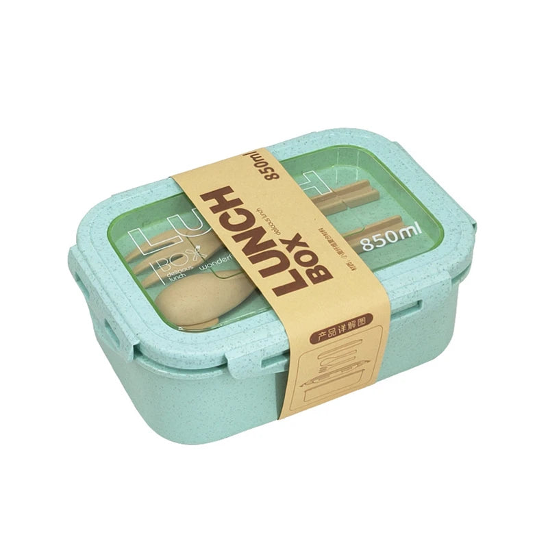 850ML Divided Lunch Box Microwave Safe Bento Food Storage Container