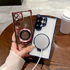 Magnetic Stand Clear Case for Samsung Galaxy S21 S22 S23 S24 S25 S26