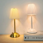 Pleated LED Desk Lamp with Touch Control & 3 Color Lights