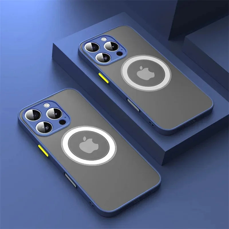 Luxury Armor Matte MagSafe Case for iPhone 12 13 14 15 16 17 Pro Max