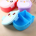 Portable Children Lunch Box Cartoon Bento Food Container with Cutlery Set