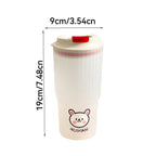 WORTHBUY Cute Bear Water Cup Leak Proof Portable Travel Tumbler