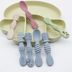 4PCS Silicone Baby Food Spoon Set for 6+ Months Feeding